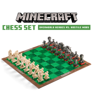 Minecraft Chess Set – Overworld Heroes vs. Hostile Mobs