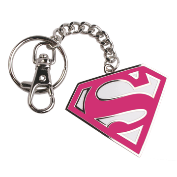 Supergirl Pink Logo Keychain